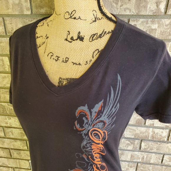 Harley Davidson motorcycle women's t-shirt v neck - Picture 6 of 12